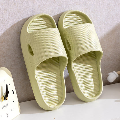 Solid Color Thick Bottom Home Slippers Summer Non-slip Floor Bathroom Slipper Women Men Couples Shoes